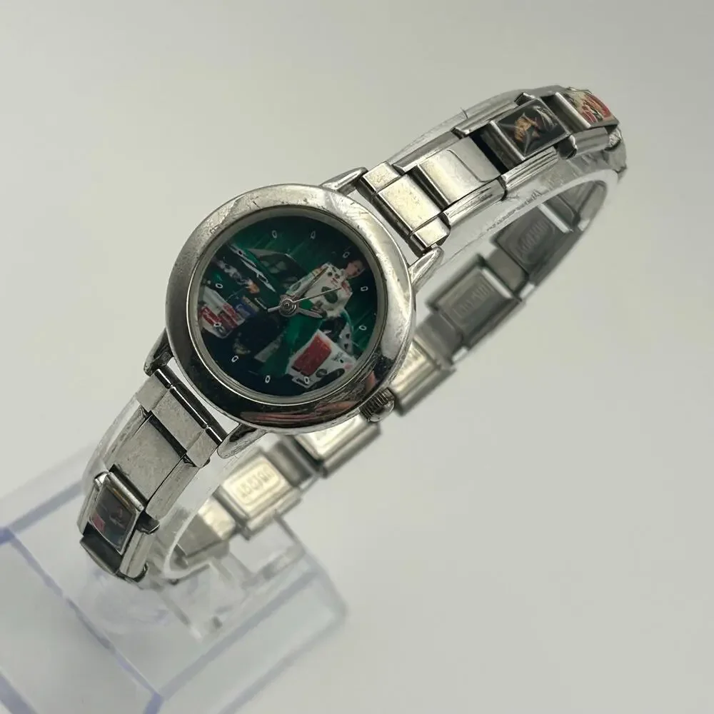 NASCAR Collectible Watch Silver-tone Women’s Watch Working New Battery